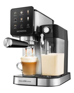 Cafeteira Espresso Automática Mondial Dolce Latte, 20Bar, 127V, Preto/Inox - CCL-01