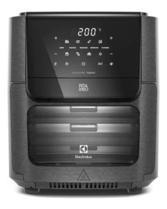 Air Fryer Forno 5 em 1 12L 1700W Digital Espeto Giratório 2 Bandejas Antiaderentes 10 funções 7 Receitas aviso sonoro Fritadeira Elétrica sem Óleo Forno Bancada Electrolux EAF90 Grafite