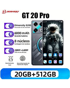 Smartphone GT20 Pro 16GB+512GB, rede 4G/5G, tela HD de 6,78 polegadas, desbloqueio facial