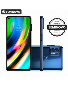Usado: Celular Smartphone G9 Plus 128GB 4GB RAM Dual Sim Azul - Bom