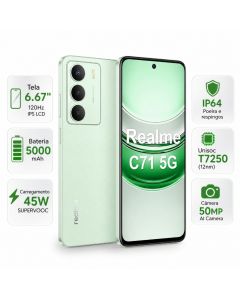 Celular realme C71 5G Smartphone 8+256 GB Original Versão Global Bateria 5000mAh Câmera 50MP NFC 6,6