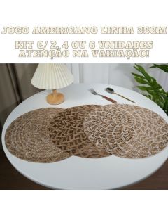 Jogo Americano Kit 4, 6 Ou 2Uns De Mesa Redondo Linha Para Cozinha Decorativo Elegante E Sofisticado
