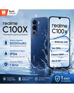 Celular realme C100X Smartphone 4+256 GB Bateria 8000mAh Original Versão Global NFC Tela 6.74"
