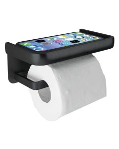 Porta Papel Higiênico Alumínio Parede C/ Prateleira Celular Fácil Instalação Parede Lavabo Banheiro