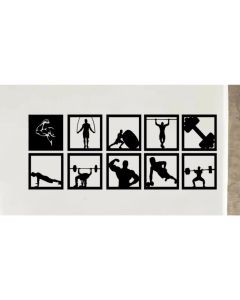 kit 10 quadros academia em mdf 3mm para decoração