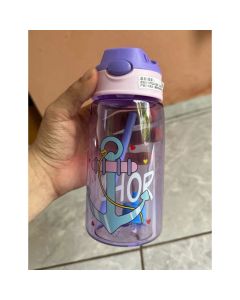 1 Garrafa infantil feminino âncora lilás rosa 500ml