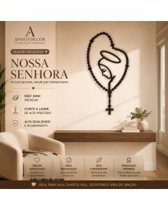 Nossa Senhora Decorativa em MDF 3mm Premium | Quadro Religioso Vazado para Parede