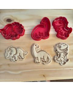 Cortador Sanduiche Molde pão para lancheira Lanche Dinossauro Infantil Molde + Marcador Divertido  9cm