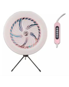Ventilador Portatil De Mesa Com Led Cores Diversas Via Usb