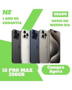 Usado: Apple iPhone 15 Pro Max 256GB 512GB 1TB Desbloqueado 1 Ano de Garantia