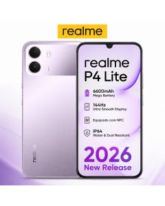 Celular realme P4 Lite Smartphone 4+256 GB 2ANOS E IA GARANTIA Original Versão Global Bateria 6600mAh Câmera 50MP NFC Te