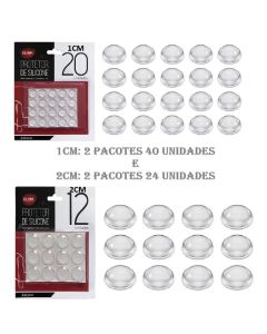 Conjunto 4 Pacotes 12 E 20Uns Protetor Protetores Adesivo Transparente Redondo Silicone Anti-Impacto