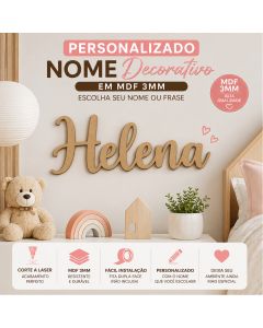 Palavras/Frases/Nome Decorativas em MDF 3mm para parede com 8cm altura, palavras personalizadas