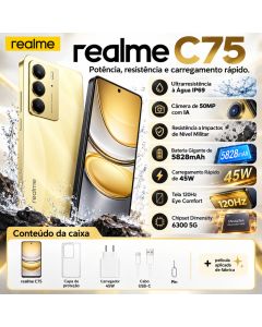 Celular Smartphone Realme C75 Dual SIM - 5G 256Gb 8Gb RAM NFC Original Envio Imediato