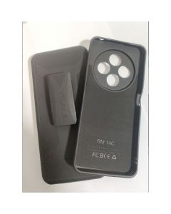 Suporte+ capa de Cintura cinto Xiaomi Redmi 14C com capa silicone com camurça