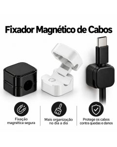 Fixador Magnético de Cabos Autoadesivo Organizador de Fios Prático para Mesa Parede Carregador