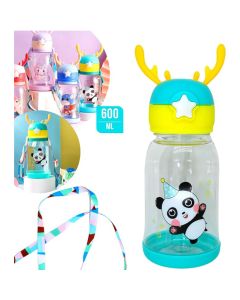 Garrafa De Água Squeeze Infantil Chifre Alce Portátil Criança Com Desenho E Alça