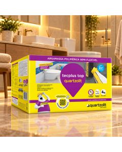 Impermeabilizante Tecplus Top Quartzolit 4kg Argamassa Cimentícia Laje Banheiro Piscina Parede Contra Umidade