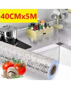 Papel De Alumínio Rolo Adesivo 40CMx5M Para Cozinha 3D Simples E Prático Prova Da Água