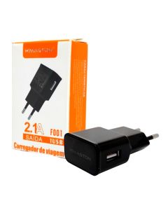 Carregador Fonte De Parede Compacto P/ Viagem Bivolt C/ 1 Entrada Usb Carregamento Compatível C/ Diversos