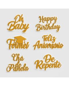Placas Comemorativas MDF 3mm Personalizadas Feliz Aniversário Chá de Panela Festas