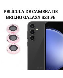 KIT (3 peças) Película câmera Diamante Para S23 FE Película Brilhante Brilho traseira