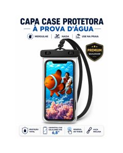 Capa Protetora Case a Prova D’agua Universal para Celular Mergulho Praia Piscina Rio Touch Aquático