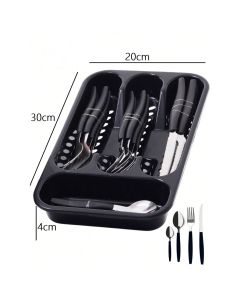 Jogo De Talheres 25 Peças Inox Conjunto Faqueiro Com Porta Garfos Colheres E Facas