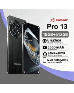 Celular PRO 13 Android 15 18GB + 512GB, 6,78 polegadas 4G/5G Internet/WIFI Bateria de 5.500 mAh