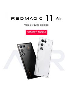 Smartphone REDMAGIC 11 Air 5G 12/16+256/512GB Snapdragon 8 Elite, tela OLED de 6,8", 144 Hz, 7000 mAh, NFC, Preto/Branco