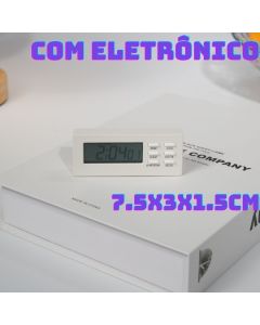 Mini Temporizador Despertador Com Eletrônico 7.5x3x1.5 Branco Cronômetro Pode Silenciar Temporizador