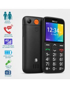 Celular BLU Joy 4G para Idoso com Teclas Grandes Botão SOS Dual SIM Lanterna Rádio FM Bluetooth