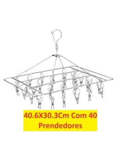 Varal De 40 E 24 Clips Inox Prendedores Pratico E Retrátil Para Pequenas Cabide Para Roupas Intimas