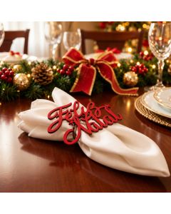 Kit 10 porta guardanapos decorativo Feliz Natal em mdf 3mm - cores disponiveis