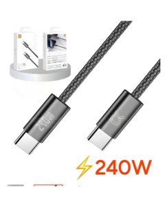 Cabo Nylon Trançado USB-C Tipo C 240W Turbo 1 Metro A'Gold CB-53