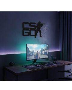 Quadro Decorativo Gamer para parede Cs Go Counter-Strike MDF 3MM Preto - acompanha dupla face
