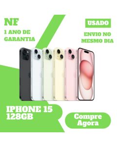 Usado: Apple iPhone 15 128GB 256GB 512GB Desbloqueado 1 Ano de Garantia