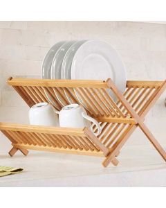Escorredor De Louça 43x34 Bambu 34x34 Porta Prato Copos 14 ou 11 Divisórias Prático E Fácil
