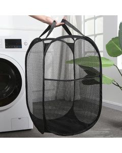 Cesto De Roupa Dobrável 58x36cm Telado Alça Organizador Lavanderia Roupas Sujas Brinquedos Portátil