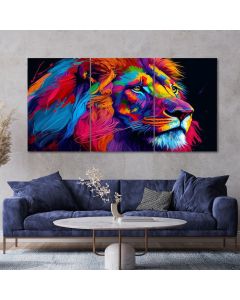Quadro Decorativo Leão Amimais  , decoração casa Quadro Decorativo Leão rei tamanho grande Decoração para sala casa cozinha quarto Quadro decorativo Leão Moderno Decoração Corpo Retro arte #08