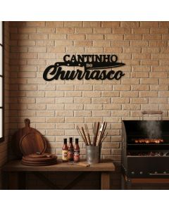 Cantinho do churrasco em MDF 3MM | Quadro decorativo | acompanha dupla face