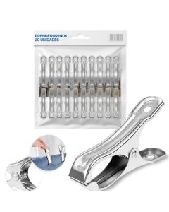 Clips Pregador Inox Kit 20 Varal Lavagem Pinça Para Pendurar Roupa,Prendedor Roupa  Forte Segurar