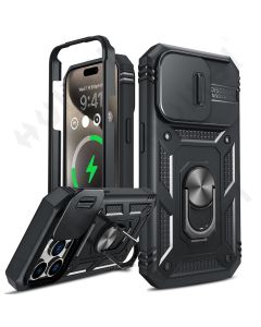Capa Para iPhone 15 14 13 12 11 Pro XS Max XR 8 7 Plus Proteção Da Armadura De Grau Militar De Câmera 360 Graus Armor