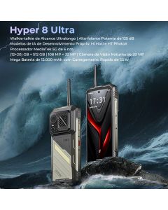Novo! HOTWAV Hyper 8 Ultra 5G — celular com walkie-talkie, 32GB de RAM e 512GB de armazenamento, 12000mAh 55W Charge