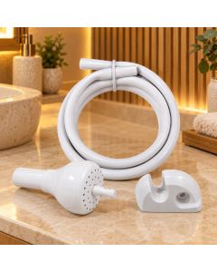 Chuveirinho Manual Lorenzetti Com Mangueira 1,75m Suporte Desviador Para Chuveiro E Ducha Elétrica Branco
