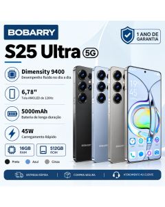 Smartphone S25Ultra 16GB+512GB, Dual SIM, tela de 6,78 polegadas, bateria de 5000mAh, 5G Celulares de alto desempenho