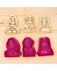 Cortador Sanduiche Molde pão para lancheira Lanche guerreiras Infantil Molde + Marcador Divertido  9cm