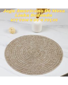 Jogo Americano Kit 4 Ou 6Uns De Mesa Linha Redondo Para Cozinha Decorativo Elegante