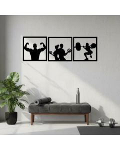 Quadros Decorativos de academia 3 peças | em MDF 3mm - acompanha dupla face