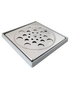 Grelha Ralo Tampa Quadrada 15x15 Inox Rotativo Com Caixilho